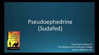 CC How to Pronounce pseudoephedrine Sudafed Backbuilding Pharmacology [upl. by Dnanidref503]