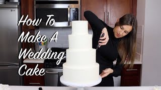 How To Make A Wedding Cake At Home  CHELSWEETS [upl. by Ettenor]