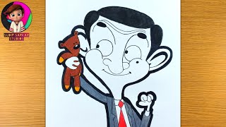 How to Draw MrBean  Drawing Lesson  how to draw mr bean step by step easy [upl. by Crescantia]