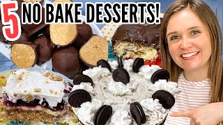 5 NOBAKE DESSERTS  Incredibly EASY NoBake Dessert Recipes  Julia Pacheco [upl. by Adoree100]