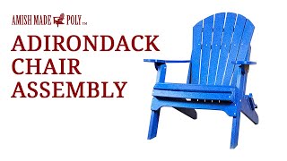 Amish Made Poly Adirondack Chair Assembly [upl. by Pierre]