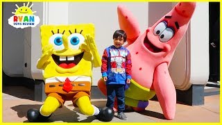 Ryan meets SpongeBob at Universal Studios Amusement Park [upl. by Ennirak918]