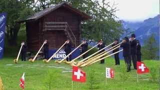 Alphorn players in Nendaz Switzerland [upl. by Naor]