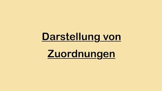 Darstellung von Zuordnungen [upl. by Nilla]