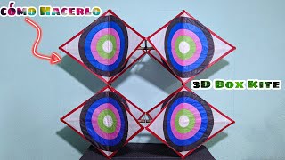 Cómo Hacer Un Papalote 3D Fácil y Rápido 3d Box Kite [upl. by Noiek371]