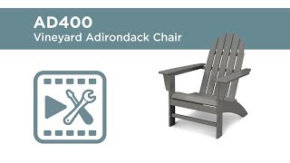 POLYWOOD® AD400 Vineyard Adirondack Chair Assembly Video [upl. by Cire479]