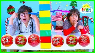 Twin Telepathy Surprise Toys Challenge Fun Fizzers Ryan vs Daddy [upl. by Yednil537]