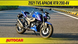 2021 TVS Apache RTR 200 4V review  Riding modes tested  First Ride  Autocar India [upl. by Ecam]