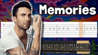 Maroon 5  Memories  Guitar tutorial TAB [upl. by Diva]