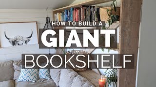 How To Build an Extra Large Bookshelf  DIY Reclaimed Wood Furniture [upl. by Reichel72]