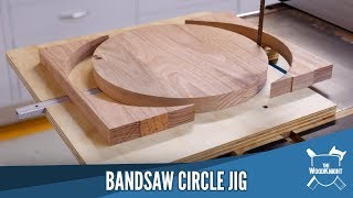 Bandsaw Circle Jig  Woodworking [upl. by Adnerb]