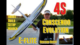 Eflite  Conscendo Evolution  Unbox Build Setup amp Maiden Flight [upl. by Delora]